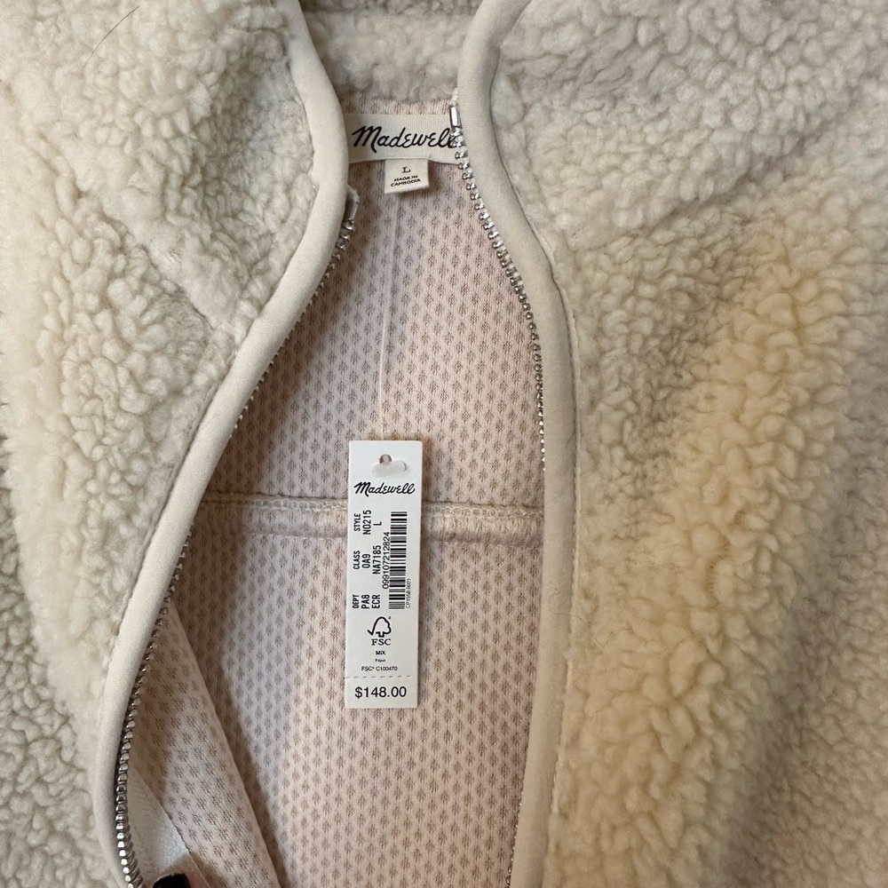 Madewell Cream Sherpa Jacket - Picture 2 of 5